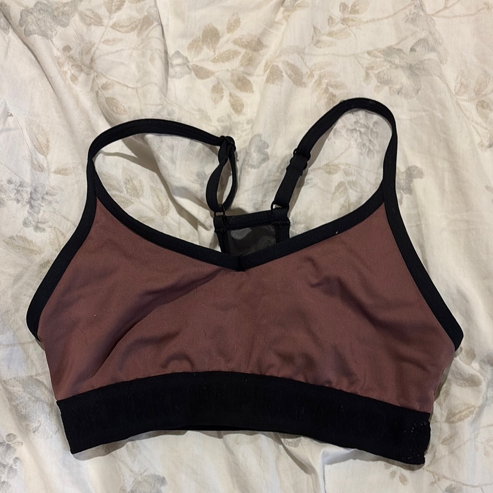 Women's Black and Purple Sports Bra